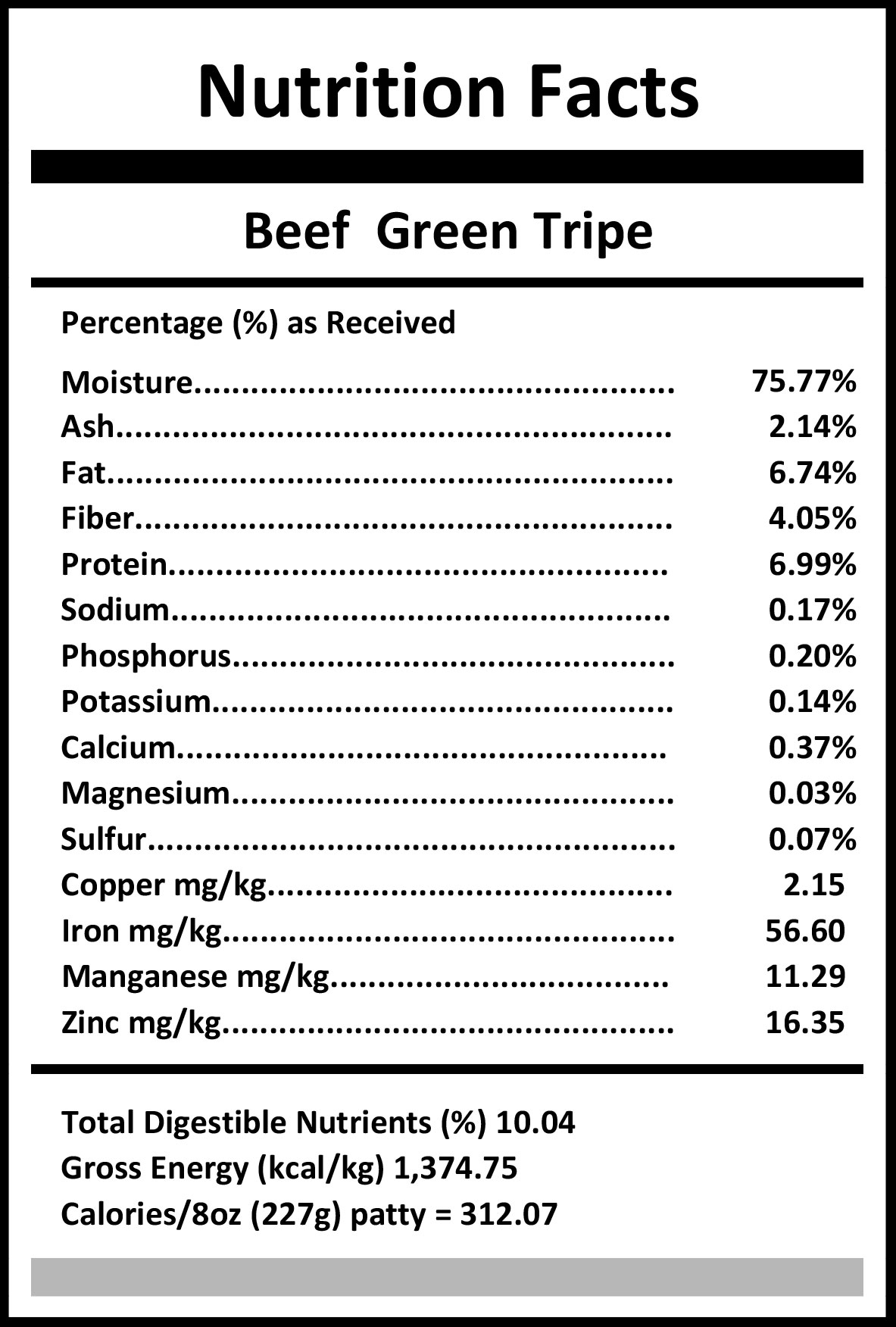 Beef Green Tripe